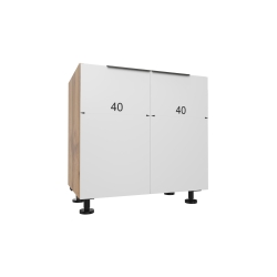Szafka kuchenna zlewozmywakowa 80 cm. Biały Polarny U 3293 SM Dąb Wotan d1860mx